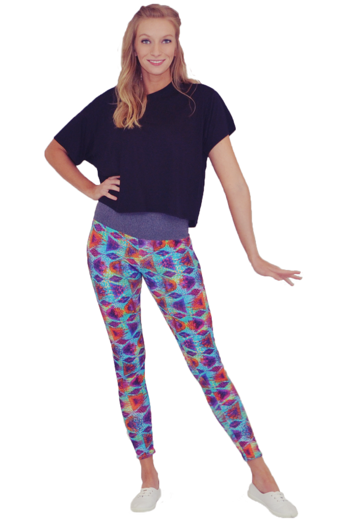 Abstract Aquatic Yoga Pant