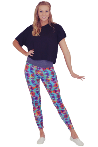 Abstract Aquatic Yoga Pant