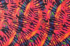 Red Tie Dye Mesh Long Sleeve Leotard